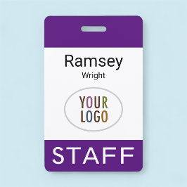 Royal Paarse Personeel ID Naam Badge Clip Reel Lan