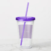 Royal Paarse Plain Elegant Minimalistische Kalligr Acryl Drinkbeker (Achterkant)