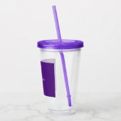 Royal Paarse Plain Elegant Minimalistische Kalligr Acryl Drinkbeker (Links)