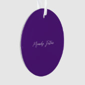 Royal Paarse Plain Elegant Minimalistische Kalligr Ornament (voorkant)