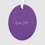 Royal Paarse Plain Elegant Minimalistische Kalligr Ornament (voorkant)