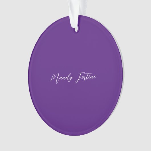 Royal Paarse Plain Elegant Minimalistische Kalligr Ornament (voorkant)