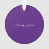 Royal Paarse Plain Elegant Minimalistische Kalligr Ornament (voorkant)