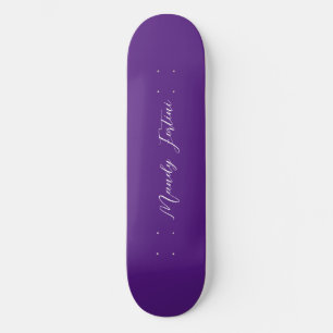 Royal Paarse Plain Elegant Minimalistische Kalligr Persoonlijk Skateboard