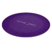 Royal Paarse Plain Elegant Minimalistische Kalligr Snijplank (Hoek)