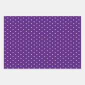 Royal Paarse Polka Dot Breed Gestreept en Solid Inpakpapier Vel (Voorkant 2)