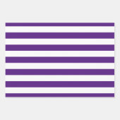 Royal Paarse Polka Dot Breed Gestreept en Solid Inpakpapier Vel (Voorkant)