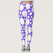 Royal Paarse Polka Dot Leggings (Voorkant)