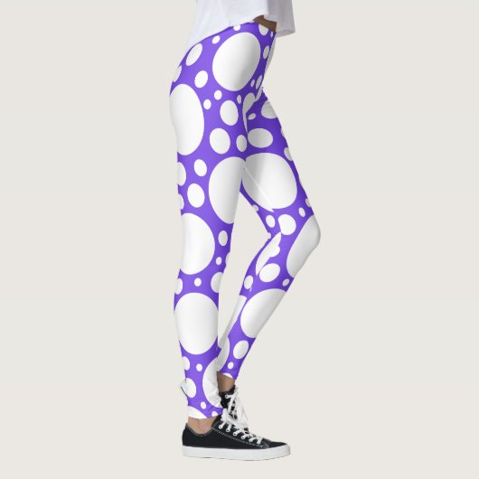 Royal Paarse Polka Dot Leggings (Rechts)