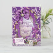 Royal Paarse Princess Sweet 16 Kaart (Staand voorkant)