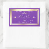 Royal Paarse Product Label Goud Lijst met Logo (Tas)