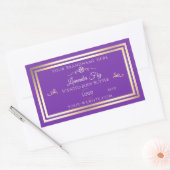 Royal Paarse Product Label Goud Lijst met Logo (Envelop)