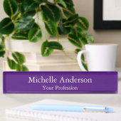 Royal Paarse Professional Manager Modern Plain Naambordje