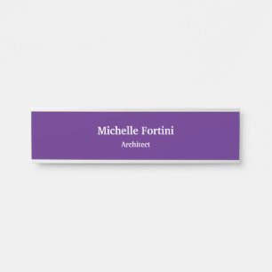 Royal Paarse Professionele Plain Modern Elegant Deurbordje