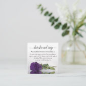 Royal Paarse Roos Wedding Details & RSVP QR Code Informatiekaartje (Staand voorkant)
