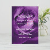 Royal Paarse Roos Wedding V12 Kaart (Staand voorkant)