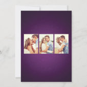 Royal Paarse String Lights 3 foto's Bruiloft Kaart (Achterkant)