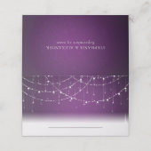 Royal Paarse String Lights Bruiloft Plaatskaartje (Buitenkant ongevouwen)