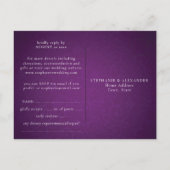 Royal Paarse String Lights Bruiloft RSVP Uitnodiging Briefkaart (Achterkant)
