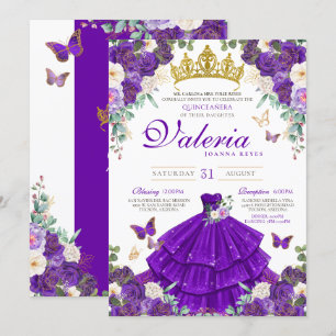 Royal Paarse Violet Roos Vlinder Prinses Quince Kaart