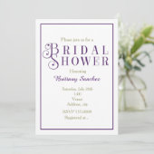 Royal Paarse Vrijgezellenfeest Classy Invitation Kaart (Staand voorkant)