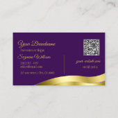 Royal Paarse Wavy Gold Decor met Logo QR-code Visitekaartje (Achterkant)