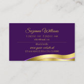 Royal Paarse Wavy Gold Decor met Merk Logo Visitekaartje (Achterkant)