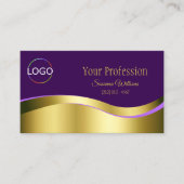 Royal Paarse Wavy Gold Decor met Merk Logo Visitekaartje (Voorkant)