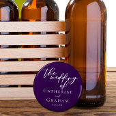 Royal Paarse White Custom Evening Wedding Button Flesopener