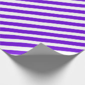 Royal Paarse Wide Stripe Holiday Cadeaupapier (Hoek)