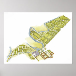 Royal Palace en tuinen. Aranjuez Spanje Poster