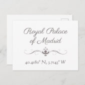 Royal Palace of Madrid Latitude Longitude Briefkaart (Voorkant / Achterkant)