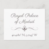 Royal Palace of Madrid Latitude Longitude Briefkaart (Voorkant)