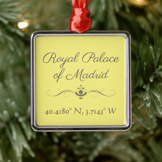 Royal Palace of Madrid Latitude Longitude Metalen Ornament (Boom)