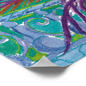 Royal Palm, blauwgroen poster (Hoek)