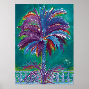 Royal Palm, blauwgroen poster