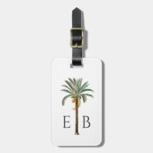 Royal Palm Logo Classic Tropical Monogram Bagagelabel (Voorkant verticaal)