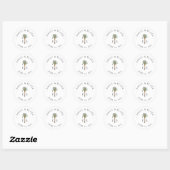 Royal Palm Logo Elegant Tropical Monogram Wedding Ronde Sticker (Vel)