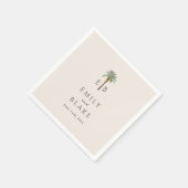Royal Palm Logo Elegant Tropical Monogram Wedding Servet (Hoek)