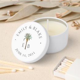 Royal Palm Logo Klassiek Tropisch Monogram Huwelij