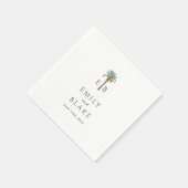 Royal Palm Tropical Classic Monogram Wedding Servet (Hoek)