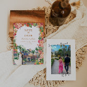 Royal Palms op maat geïllustreerde locatie bruilof Save The Date