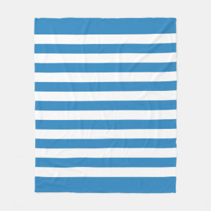 Royal Pastel Blue & White Lines Fleece Blanket Deken