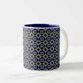 Royal Pattern Blue/Gold Tweekleurige Koffiemok (Voorkant rechts)