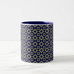 Royal Pattern Blue/Gold Tweekleurige Koffiemok