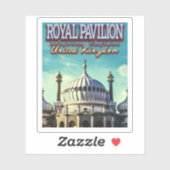 ROYAL PAVILION - BRIGHTON ENGLAND - VERENIGD KONIN STICKER (Vel)