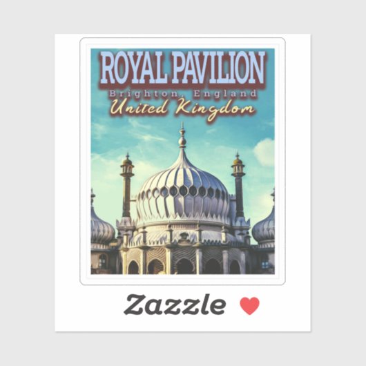 ROYAL PAVILION - BRIGHTON ENGLAND - VERENIGD KONIN STICKER (Vel)
