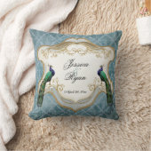 Royal Peacock Blue Personalized Jubileum Pillow Kussen (Deken)