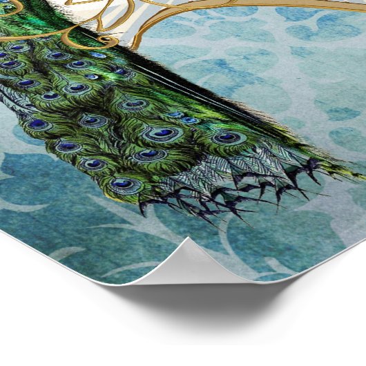 Royal Peacock Blue Personalized Jubileum Poster (Hoek)