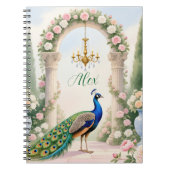 "Royal Peacock Garden" Personalized Spiral Noteboo Notitieboek (Voorkant)